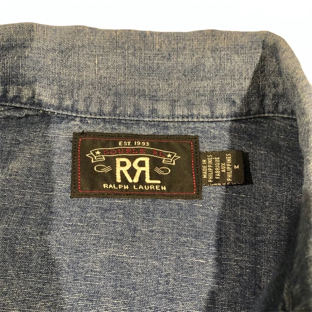 Ralph Lauren Double RRL Indigo Popover Workshirt M - Picture 3 of 13